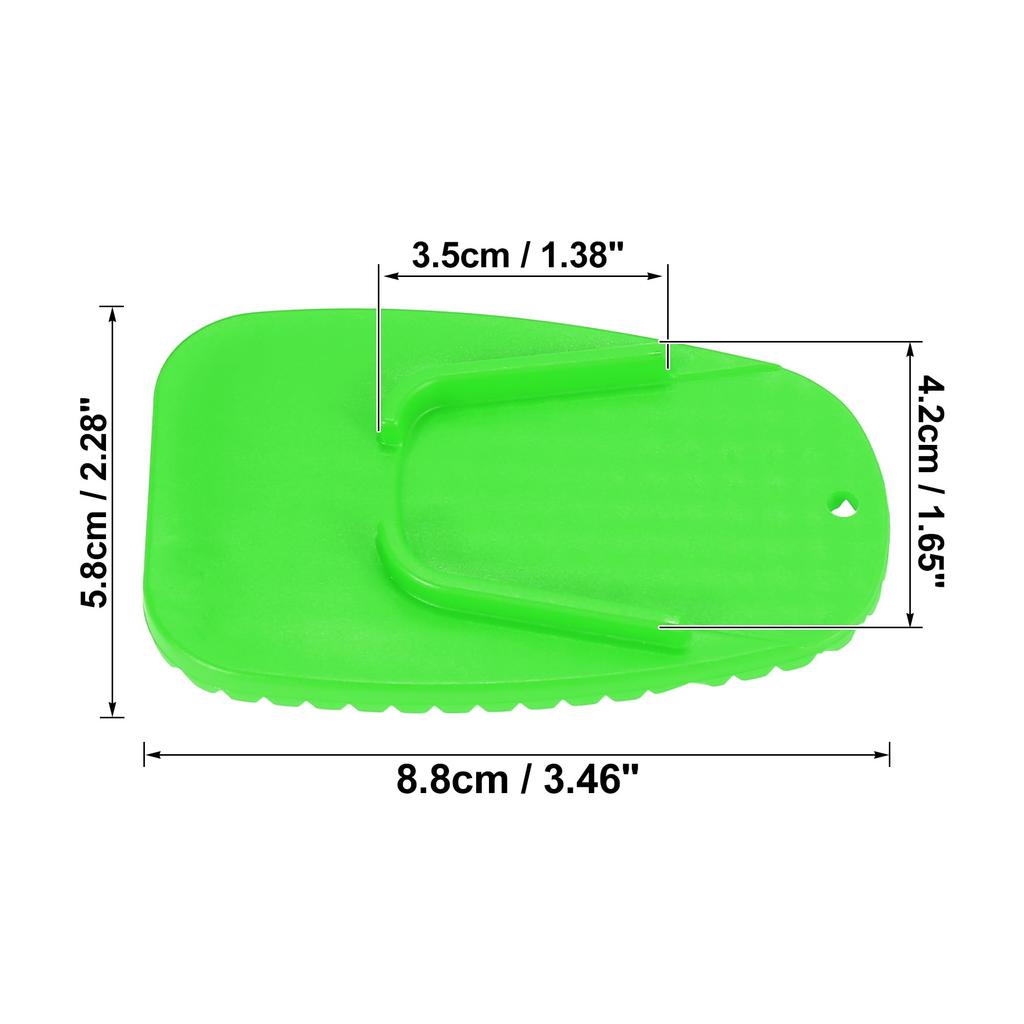 Motoforti Motorcycle Kickstand Pad Support Plate Pad Parking Stand Side Stand Extension Pad Green
