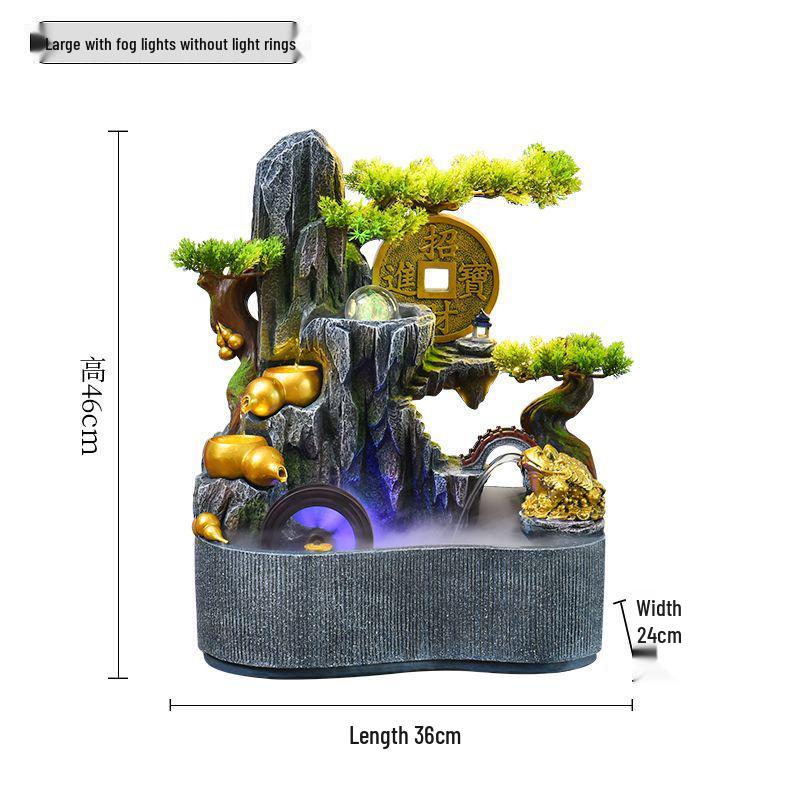 Feng Shui Wheel Fountain for Attracting Wealth: Rockery Water Feature for Office, Living Room, or Entryway - Perfect Housewarming Gift
