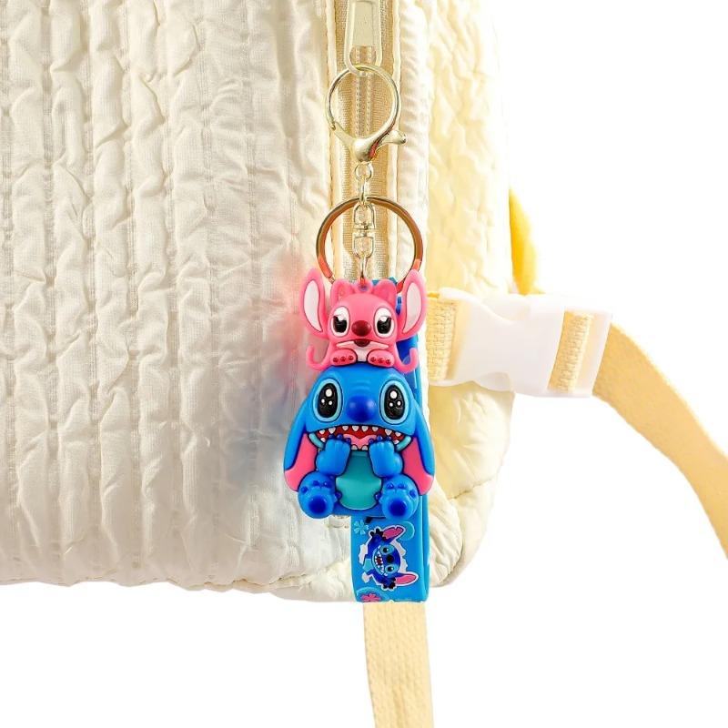 Disney Portachiavi Stitch con corna e cappello di Natale Portachiavi in PVC Carino Portachiavi di Natale per Decorazione Borsa Riempitivi per Calze Regalo