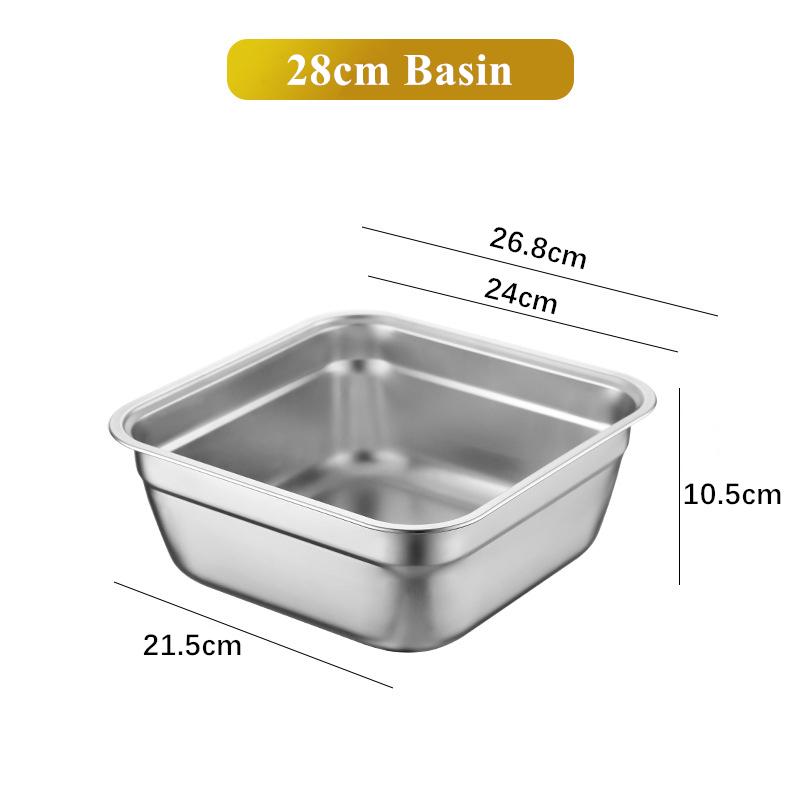 Quadratischer Edelstahl Gemüse Obst Abtropfkorb Küche Reissieb Filter Waschbecken Speise Servier Aufbewahrungs Tablett Behälter