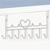 7Hook Heart-Shaped Door Hooks Punch-free Hanging Clothes Storage Rack Bedroom Kitchen Bathroom Organizer Storage Accessories