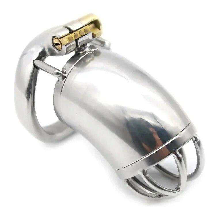 New Ball Stretcher Chastity Belt Stainless Steel Stealth Lock Male Chastity Device Delay Ejaculation Cock Cage Penis Cock Ring