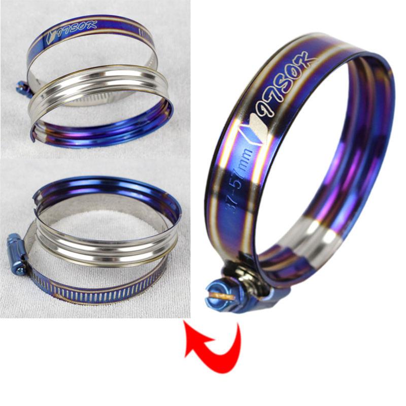 T-bult Slangklämma Rostfritt Stål 37mm till 102mm Titanblå Justerbar Rörfästklämma Universell Slangklämma