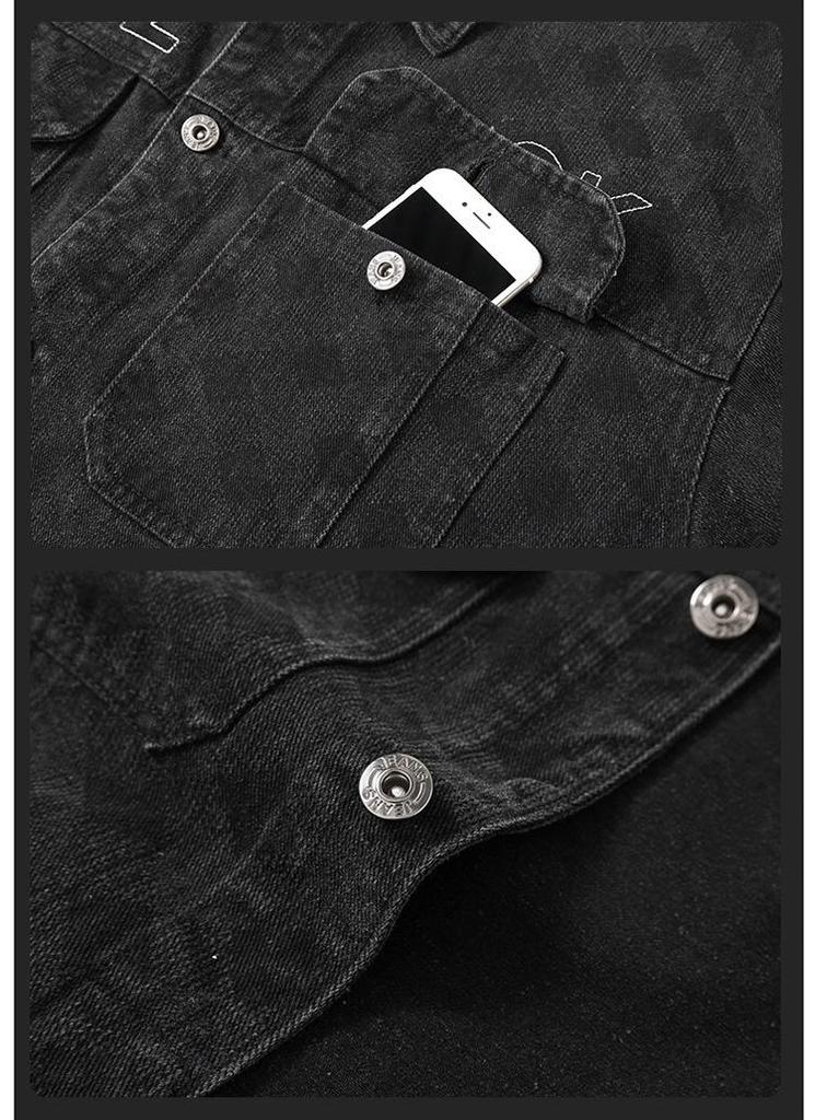 390+ Extra-Large Men's Plus Size Denim Jacket - Trendy European & American Style for Spring & Autumn
