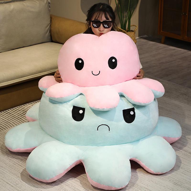 Reversible Octopus Plush Toy - Double-Sided Face-Changing Dancing Doll