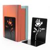 Metal Book End For Shelves 2Pcs Flower Bookends Heavy Duty Book End Book Stopper Slip Resistant Bookends for Desk Shelf
