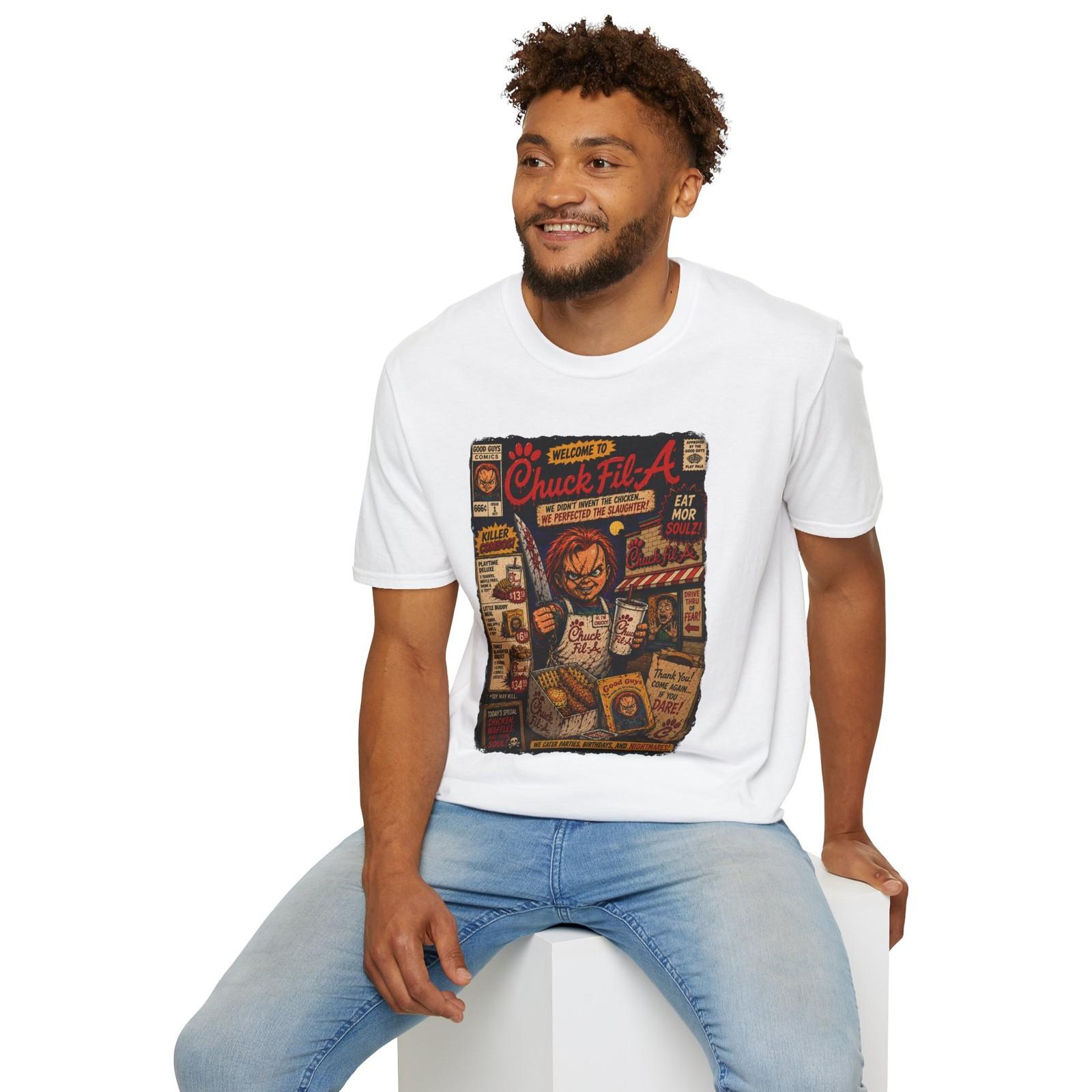 Chuck Fil A - Chucky T-Shirt | Halloween Retro Illustration S разноцветный