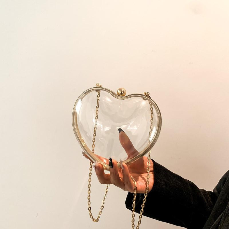 Fashionable Transparent Acrylic Evening Shoulder Bag With Lock Closure And Cell Phone Pocket