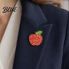 Canvas Bag Accessory Brooch Pin Enamel Teacher-Themed Fruit Shape Lapel