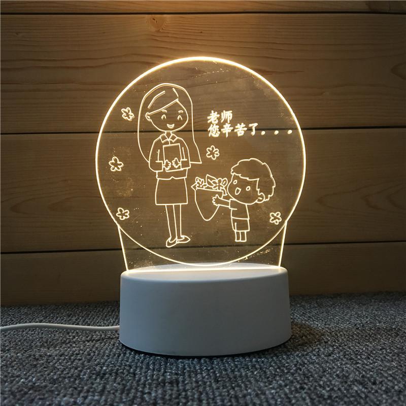 Creative Acrylic Night Light Gift For Teachers Fathers And Boyfriend Birthday Festival