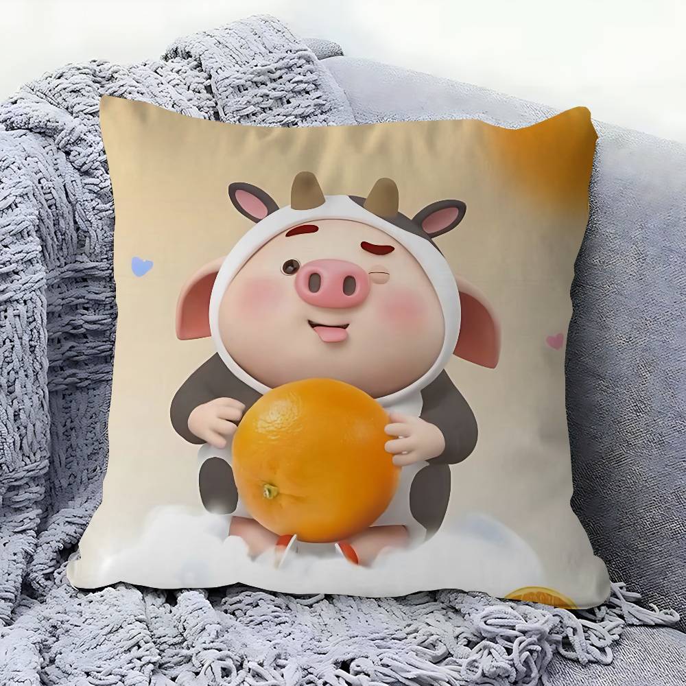 CUTE Pig Stitch Lucky Dragon Pillow Cover Sofa Cushion Cover Home Room Decoration Children Gift