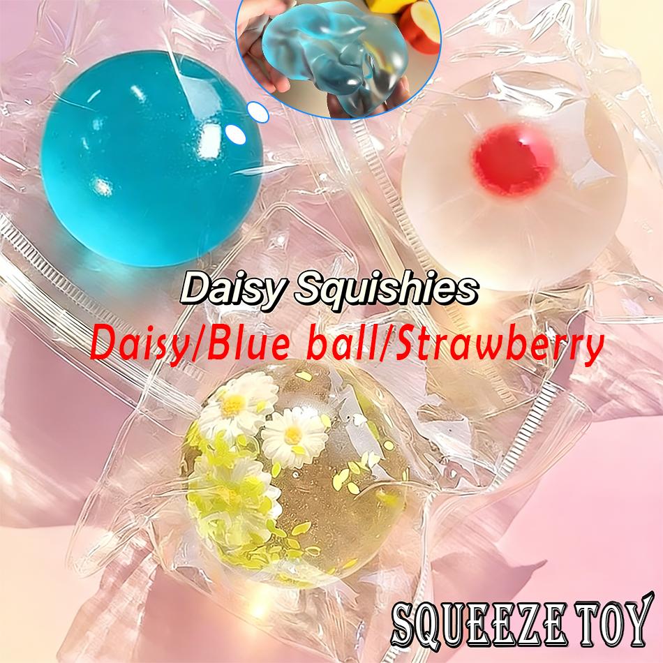 Activating Toys Blue /Strawberry Maltose Squishy Toys Anti Stress Fidgets Soft Simulated Transparent Maltose Slow-Rebound Decompression Toy