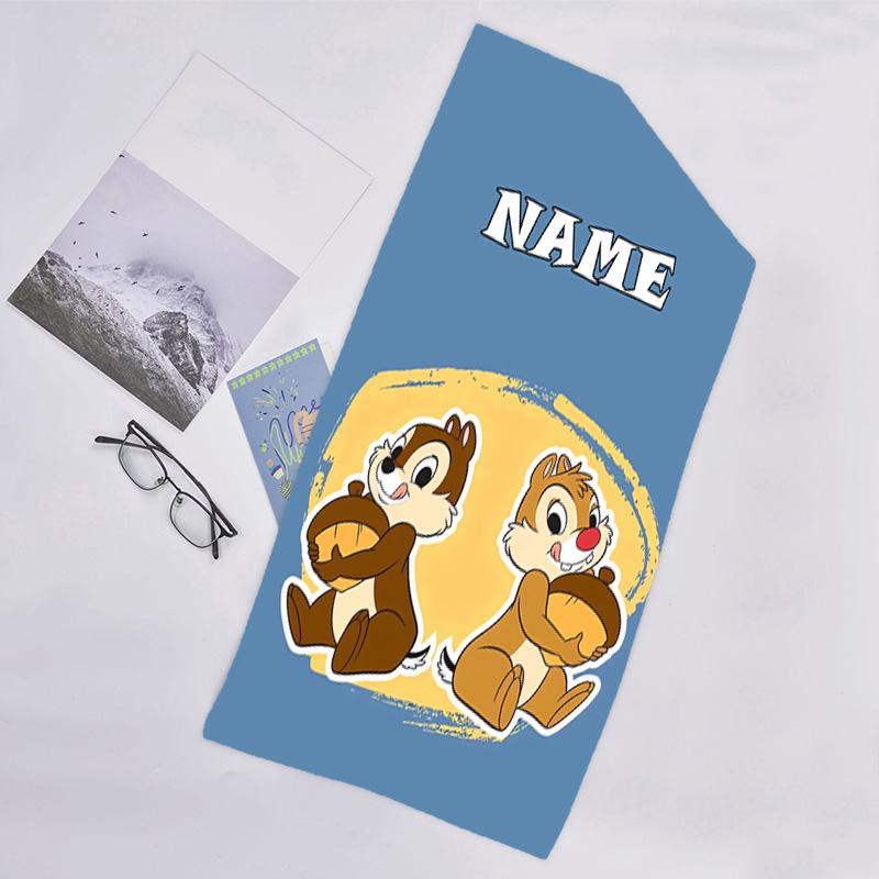 1pc Chip 'n' Dale2 Beach Towel with Custom Name, Beach/Swimming/Bath/Picnic/Camping Towel, Suitable for Seaside Beaches