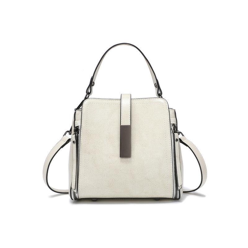New Summer Genuine Leather Women's Bag High-end Large Capacity Bucket Bag Retro Versatile One-shoulder Crossbody Bag