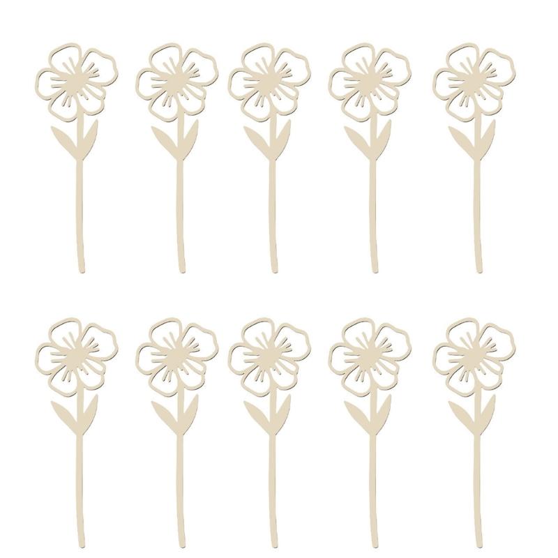 Wooden Wildflower Decors,Wood Flower Cutout for DIY Crafts,Wall Decors Hanging Florals Sculpture Wildflower Stems