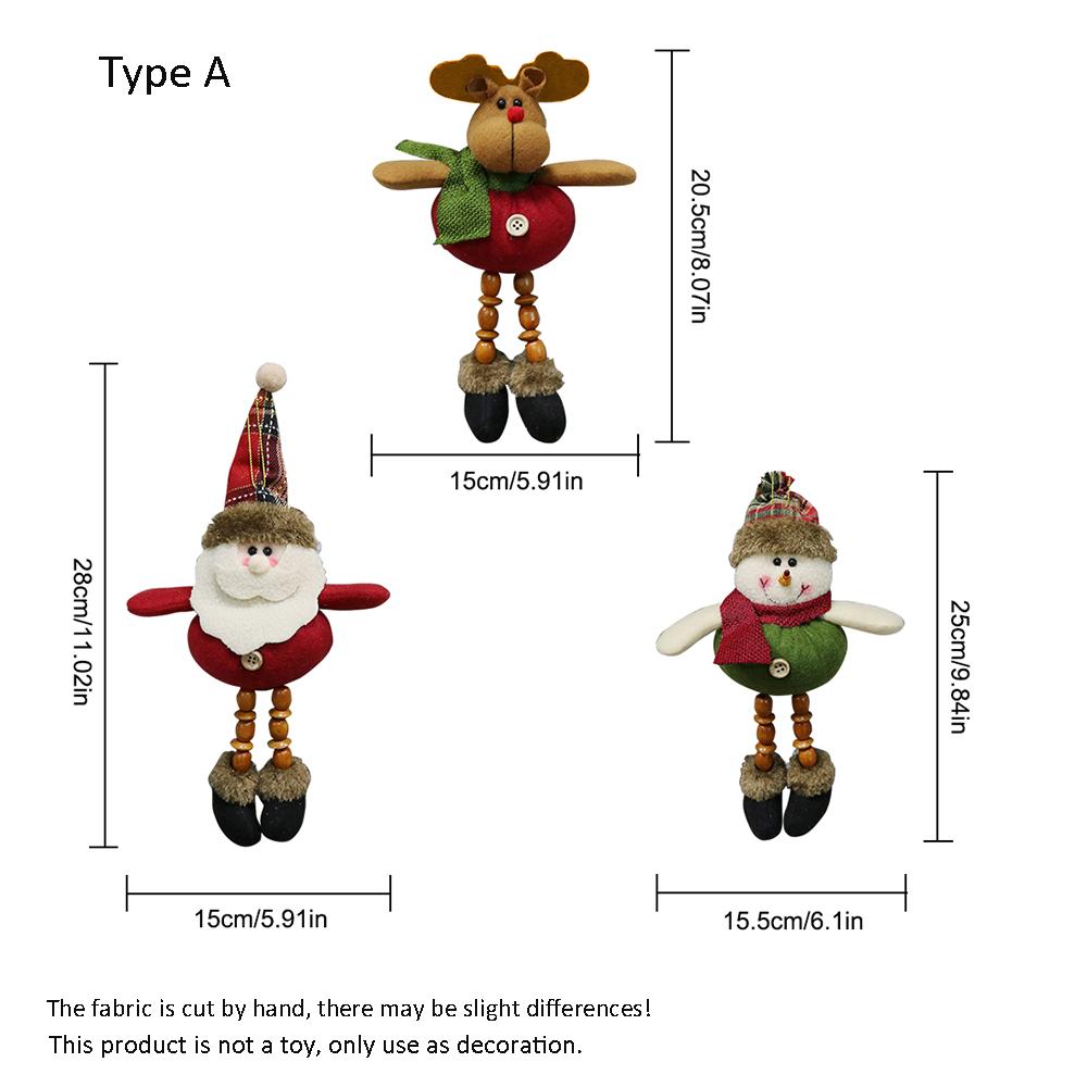 3pcs of Christmas Tree Ornament Pendant, Santa-Snowman-Reindeer Ornaments Doll for Christmas, New Year, Festive Season Decor