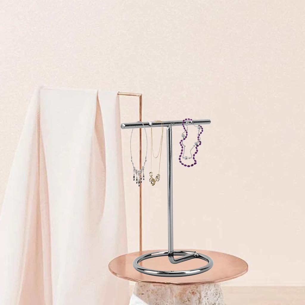 4pcs T Shaped rring Display Stand Jewellery Display Stand Photo Props T Shape Slotted Necklace Stand for Store Closet