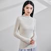 Women's Striped Cashmere Knit Sweater: 2025 Autumn/Winter, Soft & Fluffy, Elegant Slim-Fit Half-High Neck Base Layer.