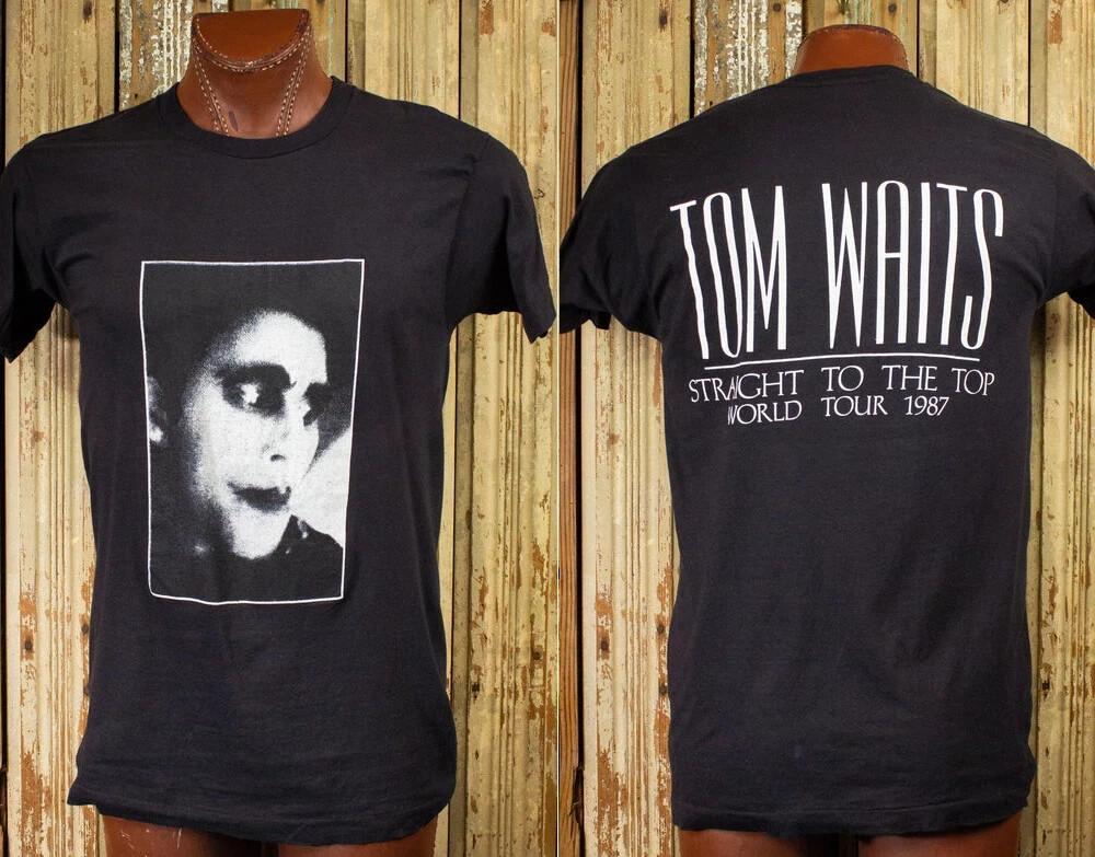 

Vintage Tom Waits Straight to the Top Concert T Shirt 1987 Black Unisex T-Shirt L