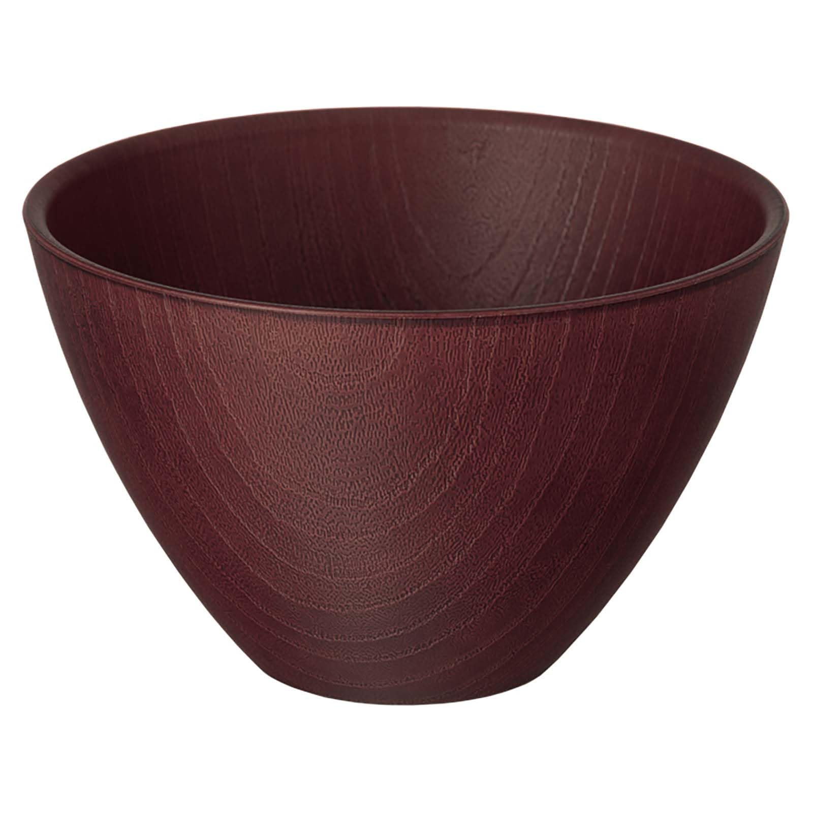 Sunlife Wood Grain Soup x Made in Dishwasher 832714 Bowl, Approx. 300ml, Approx. 10.8 6.8cm, Japan, Safe, Red,