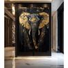 Fox Elephant Eagle Canvas Painting Black Gold Animal Print Poster Luxury Wild Animal Decoration Abstract Modern Gold Home Decor