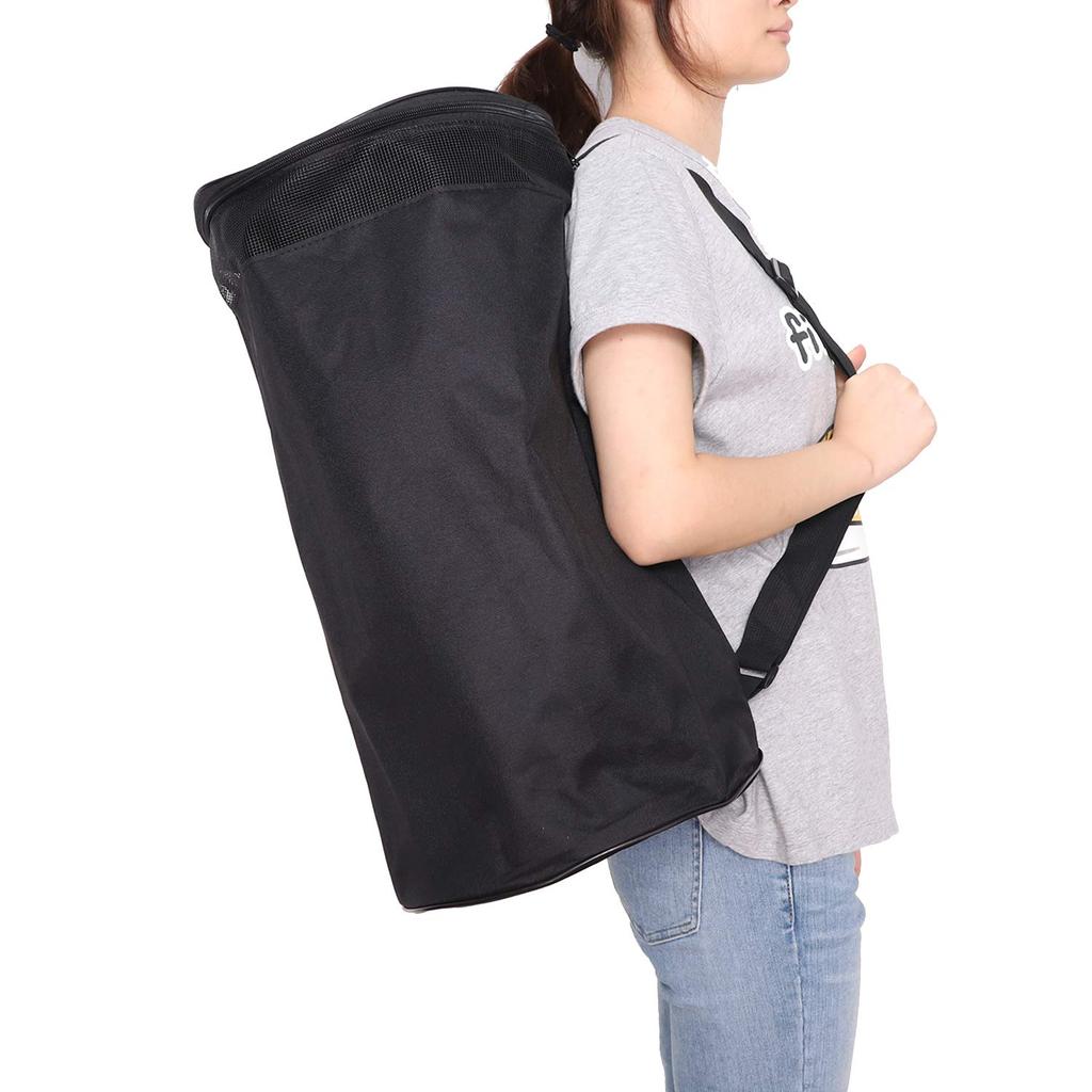 LONTG Ball Holds Two Size 7 Large Capacity Basketball Can Be Carried by Hand or Can Store Soccer and Multifunctional Cylindrical Basketball Black Bag,