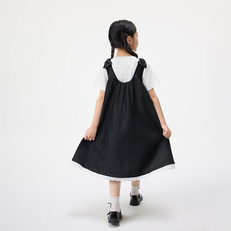 Girls' Summer Sleeveless A-line Dress with Bowknot