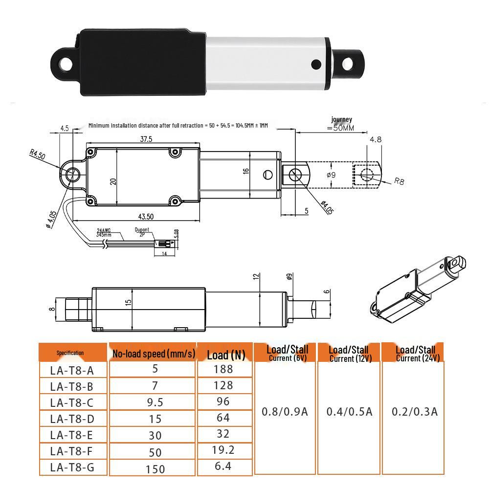 300mm Pen-Type DC Motor Linear Actuator Electric Lifting Rod