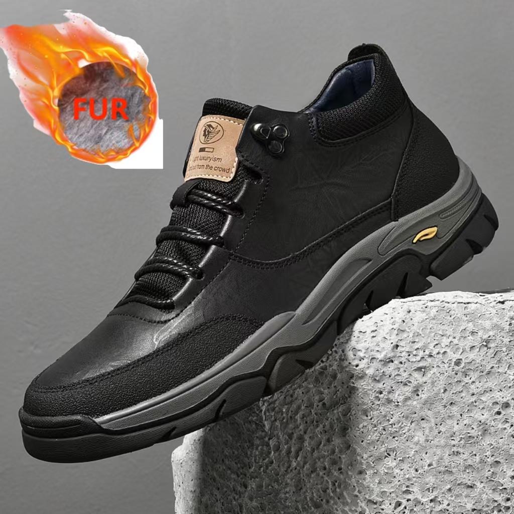 Fashion Men Casual Leather Shoes Classic Quality Anti-slip Wearable Large Size Climbing Shoes Outdoor Sneakers Trekking Leather Footwear
