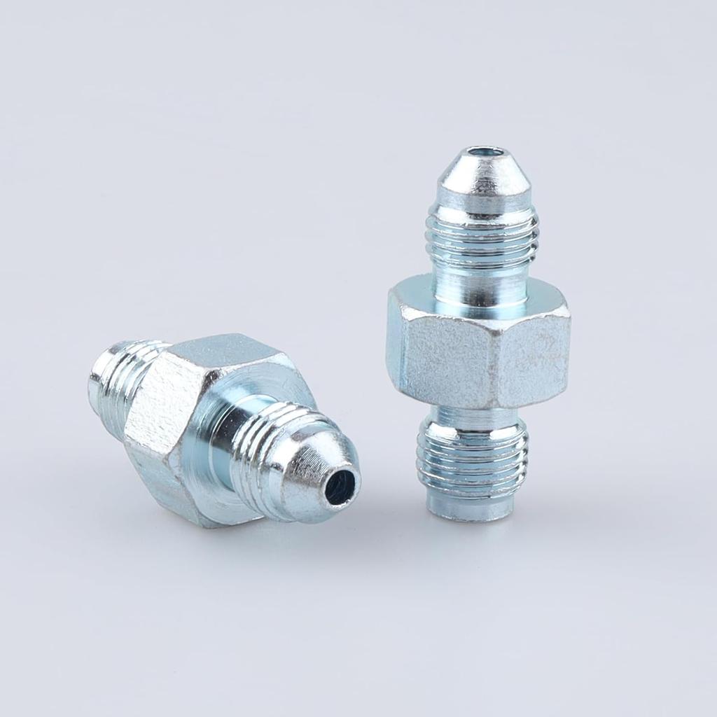 AC PERFORMANCE 3/8 X 24 To 3/8 X 24 Inverted Flare Male Brake Adapter Fittings Zinc Steel, Pack of 2