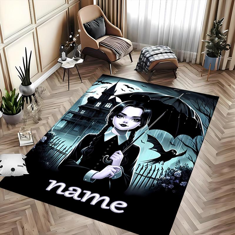 Custom personalization Wednesday Addams Area Rug - Perfect For Kitchen, Bathroom,Laundry Room Decor Large Size Available,Gift All Seasons