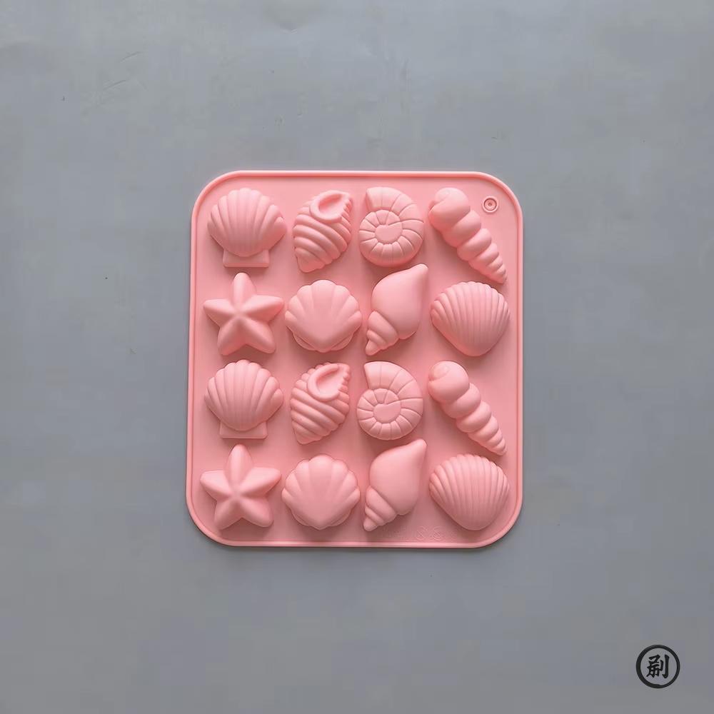 Čokoládová silikonová forma mušle mořský živočich tvar bonbony pudink dort dekorace forma 3D 16-dutá