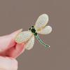 Grüne Strass-Metall-Insektenbrosche Kristall-Corsagen-Pin Mode Damenschmuck