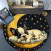 Sleeping Puppy Round Area Rug,Carpet Rug for Living Room Bedroom Sofa Playroom Decor,Non-slip Floor Mat