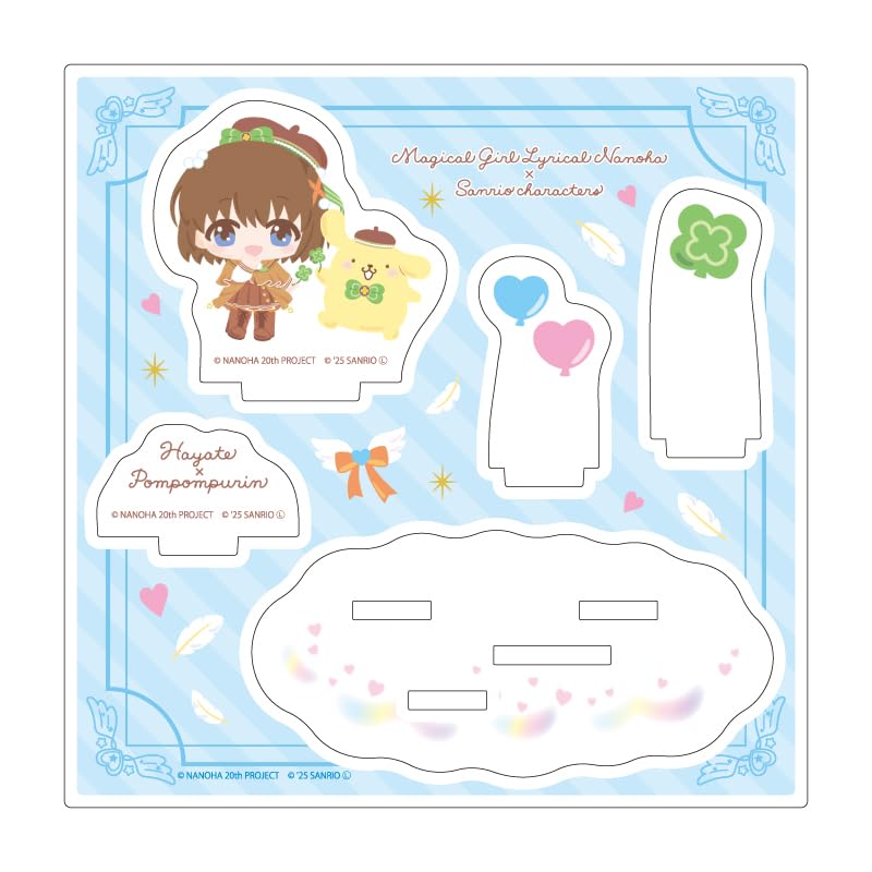 Magical Girl Lyrical Nanoha Series x Sanrio Characters 03 Hayate x Pompompurin [Mini Character Illustration] Acrylic Stand Plate