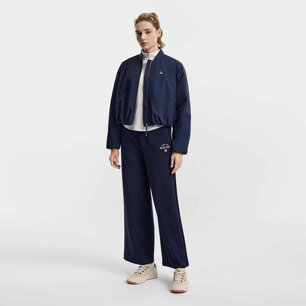 Fila Tennis Fashion Minimalist Classic Retro Casual Versatile Loose Comfortable Knitted Sports Pants Women Bottoms Sky-Blue A11W613603FBU