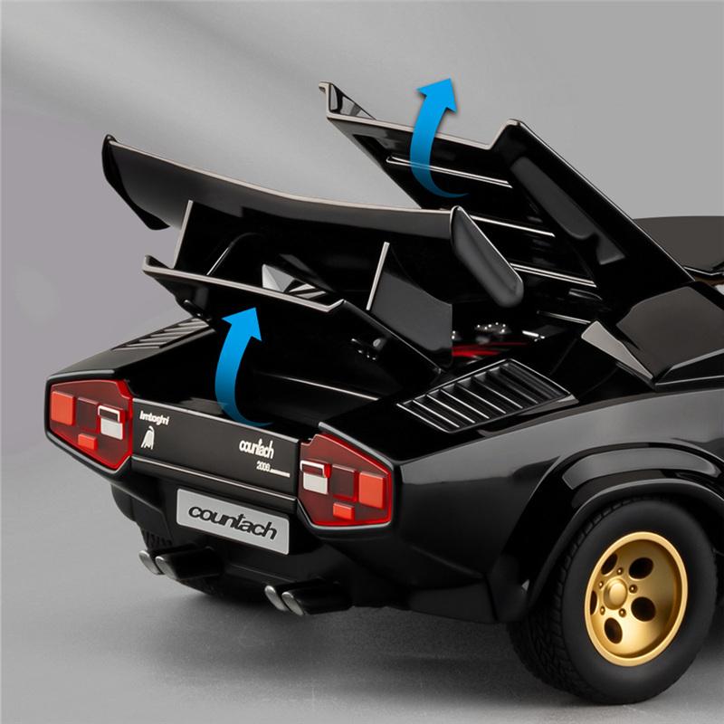 1/24 Lamborghini Countach LP5000s Alloy Classic Sports Car Model Diecast Metal Retro Racing Vehicles Car Model Sound and Light Kids Toy Gift