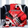1PC Custom Name Soccer Ball Artwork Outdooor Flannel Blankets Throw Blanket All-Season Throw Gift Bedspread for Couch, Bed, Camping Holiday Birthda