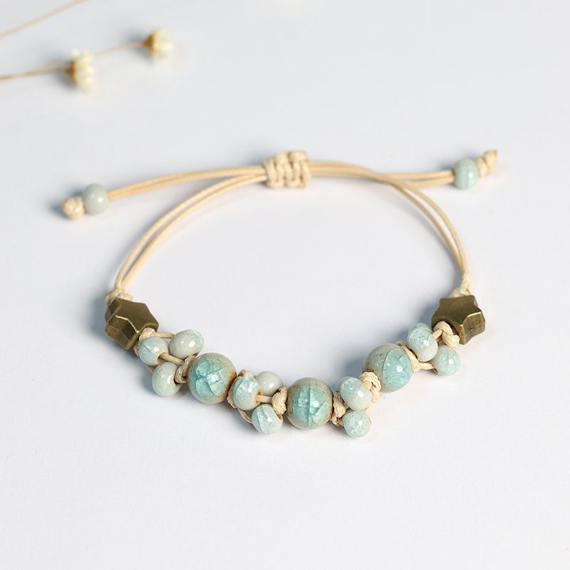 

Новый китайский керамический плетеный браслет для девочек из Цзиндэчжэня D clay ice crack Sky Blue