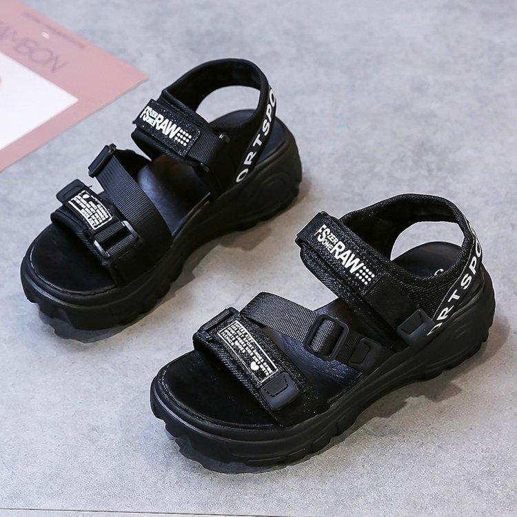 Fashion Chunky Platform Sports Sandals Women Wedges Height Increasing Shoes Woman 2025 Summer Thick Bottom Hook Loop Sandalias Plus Size