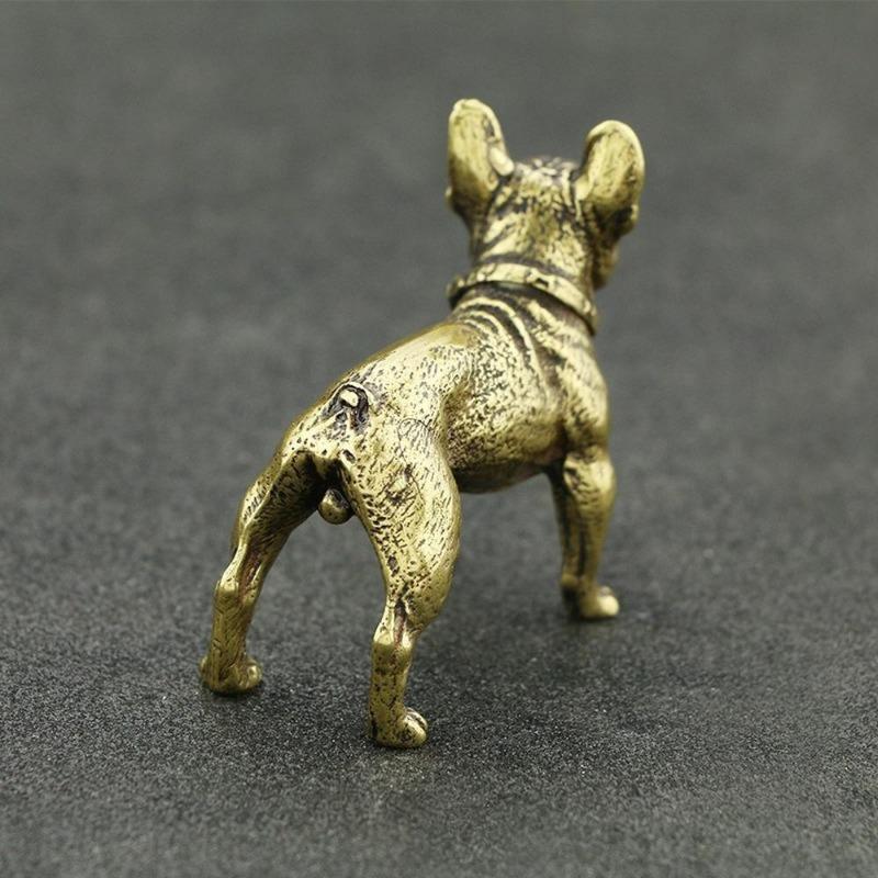 Copper Desk Ornaments Bulldog Miniatures Figurines Handmade Retro Brass Animal Pet Dog Statue Home Decorations Accessories Craft
