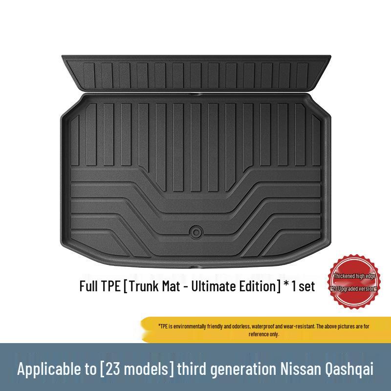 Eco-Friendly TPE Floor and Trunk Mats with Seat Back Cushion for 2021-2025 Nissan Qashqai