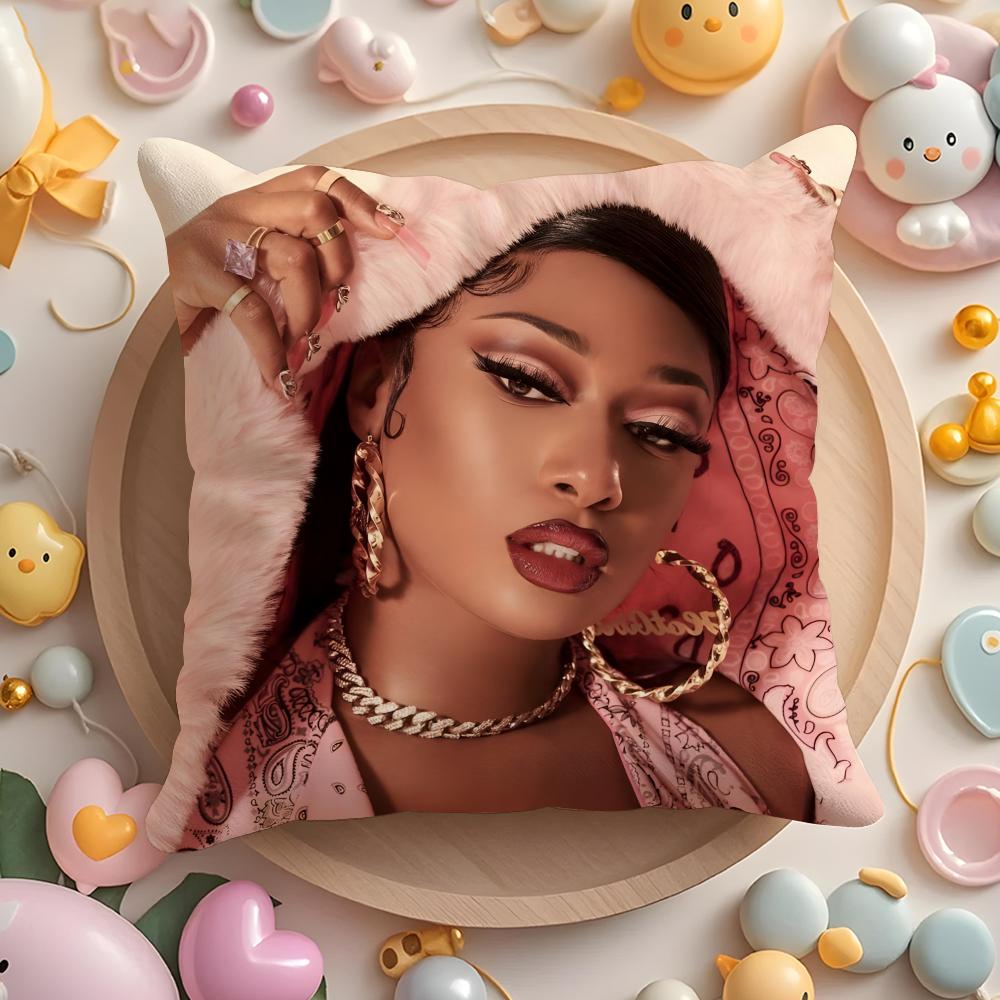 C-Cardi B-B Singer Cushion Cover Home & Car Multi-Scene Pillow Cover - Reversible, Soft & Durable for Daily Use