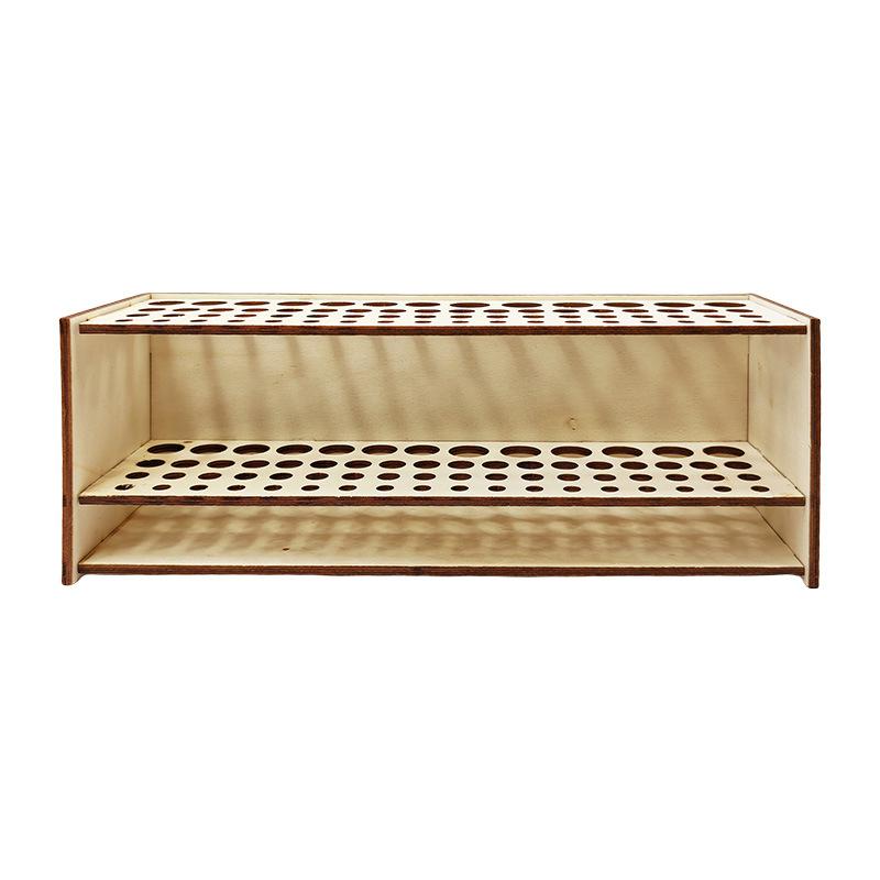 67 Slot Wooden Brush Holder Double Layer Storage for Artist Paint Brushes Pencils Professional Desk Organizer Art Craft Supplies
