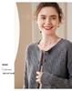 Women's 100% Pure Cashmere Round Neck Cable Knit Cardigan Sweater