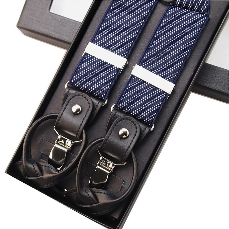 3.5Cm Men'S Adult Strap Men'S Trousers Suspender Suit Shirt Strap Clip Suspender Strap Fat Elastic Non-Slip