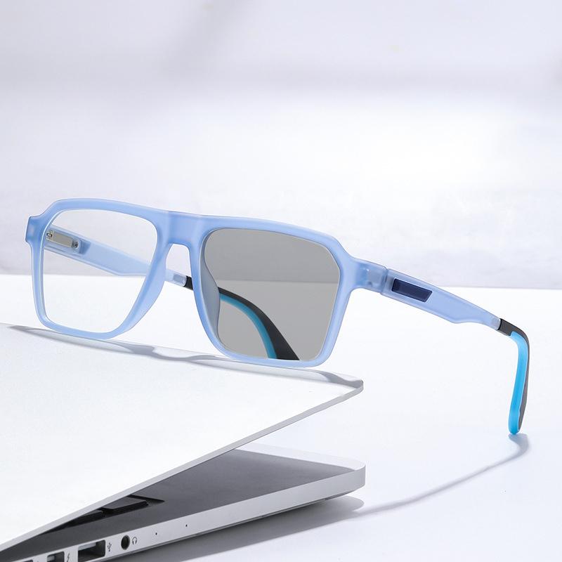 Xiaomi Men Women Square Photochromic Anti Blue Light Myopia Prescription Eyeglasses TR Frame 0.50 to 4.00 Diopters Daily Office 6078