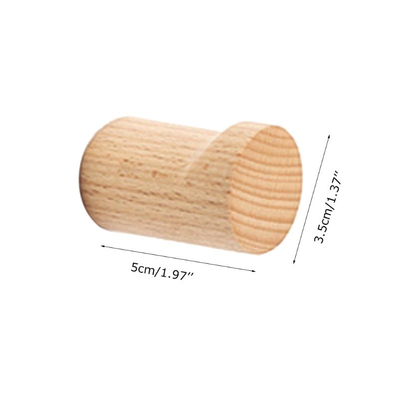Gancio in Legno di Faggio Naturale Porta Asciugamani Ganci con Viti e Adesivi
