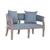 DKD Home Decor-Sofa DKD Home Decor Blue Linen Rubber Wood (122x69x72cm)