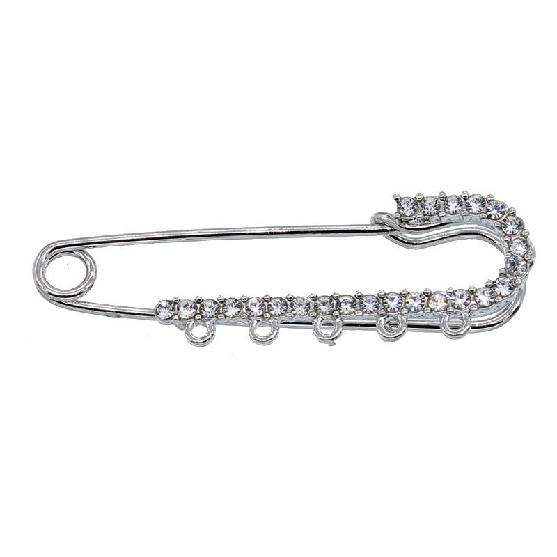 Classic inlaid high-grade CZ rhinestone charm pin female models long brooch delicate jewelry hundred matching fashion style